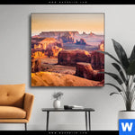 Wechselmotiv Felsen Bei Sonnenuntergang Quadrat Produktvorschau mit dem Bild Felsen bei Sonnenuntergang im Format Quadrat.