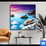 Wechselmotiv Felsen Im Meer Quadrat Produktvorschau mit dem Bild Felsen im Meer im Format Quadrat.