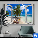 Wechselmotiv Fensterblick Suedsee Boote Querformat Produktvorschau mit dem Bild Fensterblick Südsee Boote im Format Querformat.