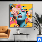 Wechselmotiv Florales Frauenportraet Erika Quadrat Produktvorschau mit dem Bild Florales Frauenporträt - Erika im Format Quadrat.