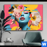 Wechselmotiv Florales Frauenportraet Erika Querformat Produktvorschau mit dem Bild Florales Frauenporträt - Erika im Format Querformat.