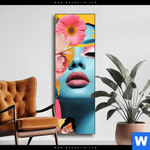 Wechselmotiv Florales Frauenportraet Erika Schmal Produktvorschau mit dem Bild Florales Frauenporträt - Erika im Format Schmal.