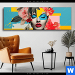 Wechselmotiv Florales Frauenportraet Fiona Panorama Produktvorschau mit dem Bild Florales Frauenporträt - Fiona im Format Panorama.