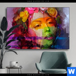 Wechselmotiv Florales Frauenportraet Rosalie Querformat Produktvorschau mit dem Bild Florales Frauenporträt - Rosalie im Format Querformat.