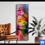 Wechselmotiv Florales Frauenportraet Rosalie Schmal Produktvorschau mit dem Bild Florales Frauenporträt - Rosalie im Format Schmal.