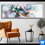 Wechselmotiv Fluid Art Lila Tuerkis Panorama Produktvorschau mit dem Bild Fluid Art Lila & Türkis im Format Panorama.