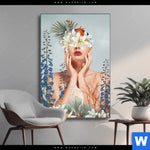 Wechselmotiv Frauenportrait Mit Blumen Hochformat Produktvorschau mit dem Bild Frauenportrait mit Blumen im Format Hochformat.