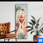 Wechselmotiv Frauenportrait Mit Blumen Schmal Produktvorschau mit dem Bild Frauenportrait mit Blumen im Format Schmal.