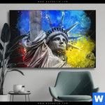 Wechselmotiv Freiheitsstatue Pop Art No 2 Querformat Produktvorschau mit dem Bild Freiheitsstatue Pop Art No.2 im Format Querformat.