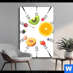 Wechselmotiv Fruechte Auf Gabeln Hochformat Produktvorschau mit dem Bild Früchte auf Gabeln im Format Hochformat.