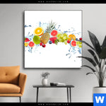Wechselmotiv Fruechte In Spritzwasser Quadrat Produktvorschau mit dem Bild Früchte in Spritzwasser im Format Quadrat.