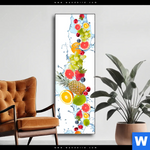 Wechselmotiv Fruechte In Spritzwasser Schmal Produktvorschau mit dem Bild Früchte in Spritzwasser im Format Schmal.