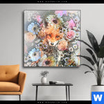 Wechselmotiv Fuchs Blumen Quadrat Produktvorschau mit dem Bild Fuchs & Blumen im Format Quadrat.