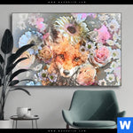 Wechselmotiv Fuchs Blumen Querformat Produktvorschau mit dem Bild Fuchs & Blumen im Format Querformat.