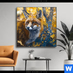 Wechselmotiv Fuchs Im Blaetterwald Quadrat Produktvorschau mit dem Bild Fuchs im Blätterwald im Format Quadrat.
