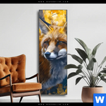 Wechselmotiv Fuchs Im Blaetterwald Schmal Produktvorschau mit dem Bild Fuchs im Blätterwald im Format Schmal.