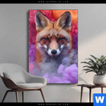 Wechselmotiv Fuchs In Farbnebel Hochformat Produktvorschau mit dem Bild Fuchs in Farbnebel im Format Hochformat.