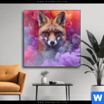 Wechselmotiv Fuchs In Farbnebel Quadrat Produktvorschau mit dem Bild Fuchs in Farbnebel im Format Quadrat.