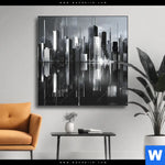 Wechselmotiv Futuristische Skyline Quadrat Produktvorschau mit dem Bild Futuristische Skyline im Format Quadrat.