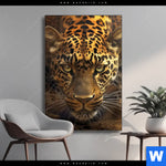 Wechselmotiv Geheimnisvoller Leopard Hochformat Produktvorschau mit dem Bild Geheimnisvoller Leopard im Format Hochformat.
