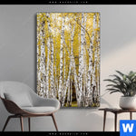 Wechselmotiv Gelber Birkenwald Hochformat Produktvorschau mit dem Bild Gelber Birkenwald im Format Hochformat.