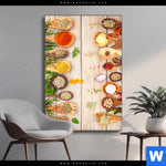 Wechselmotiv Gewuerze Auf Hoelzernen Loeffeln Hochformat Produktvorschau mit dem Bild Gewürze auf hölzernen Löffeln im Format Hochformat.