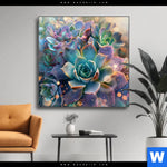 Wechselmotiv Glaenzende Sukkulenten Quadrat Produktvorschau mit dem Bild Glänzende Sukkulenten im Format Quadrat.