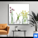 Wechselmotiv Glasvasen Mit Kraeutern Quadrat Produktvorschau mit dem Bild Glasvasen mit Kräutern im Format Quadrat.