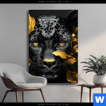 Wechselmotiv Goldblumen Panther Hochformat Produktvorschau mit dem Bild Goldblumen & Panther im Format Hochformat.