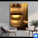 Wechselmotiv Goldene Lippen Hochformat Produktvorschau mit dem Bild Goldene Lippen im Format Hochformat.