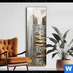 Wechselmotiv Goldene Skyline Vision Schmal Produktvorschau mit dem Bild Goldene Skyline Vision im Format Schmal.