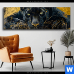 Wechselmotiv Goldener Panther Panorama Produktvorschau mit dem Bild Goldener Panther im Format Panorama.