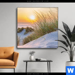 Wechselmotiv Goldenes Licht Ueber Sandduenen Quadrat Produktvorschau mit dem Bild Goldenes Licht über Sanddünen im Format Quadrat.