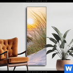Wechselmotiv Goldenes Licht Ueber Sandduenen Schmal Produktvorschau mit dem Bild Goldenes Licht über Sanddünen im Format Schmal.