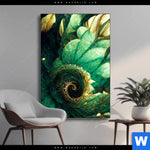 Wechselmotiv Gruene Spiralblaetter Hochformat Produktvorschau mit dem Bild Grüne Spiralblätter im Format Hochformat.