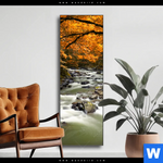 Wechselmotiv Herbstlandschaft Am Fluss Schmal Produktvorschau mit dem Bild Herbstlandschaft am Fluss im Format Schmal.