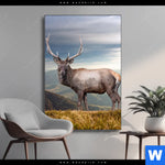 Wechselmotiv Hirsch In Der Herbstzeit Hochformat Produktvorschau mit dem Bild Hirsch in der Herbstzeit im Format Hochformat.