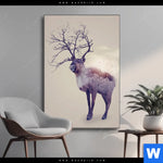 Wechselmotiv Hirsch Wald No 1 Hochformat Produktvorschau mit dem Bild Hirsch & Wald No.1 im Format Hochformat.