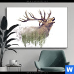 Wechselmotiv Hirsch Wald No 2 Querformat Produktvorschau mit dem Bild Hirsch & Wald No.2 im Format Querformat.