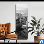 Wechselmotiv Hochland Rind Schwarz Weiss No 2 Schmal Produktvorschau mit dem Bild Hochland-Rind Schwarz-Weiß No. 2 im Format Schmal.