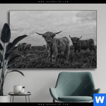 Wechselmotiv Hochland Rind Schwarz Weiss Querformat Produktvorschau mit dem Bild Hochland-Rind Schwarz-Weiß im Format Querformat.