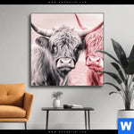 Wechselmotiv Hochlandrinder Harmonie In Pastell Quadrat Produktvorschau mit dem Bild Hochlandrinder - Harmonie in Pastell im Format Quadrat.