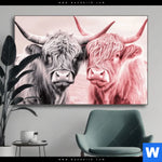 Wechselmotiv Hochlandrinder Harmonie In Pastell Querformat Produktvorschau mit dem Bild Hochlandrinder - Harmonie in Pastell im Format Querformat.