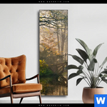 Wechselmotiv Idyllischer Wald Mit Bruecke Schmal Produktvorschau mit dem Bild Idyllischer Wald mit Brücke im Format Schmal.