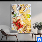 Wechselmotiv Italienische Pasta Vielfalt Hochformat Produktvorschau mit dem Bild Italienische Pasta Vielfalt im Format Hochformat.