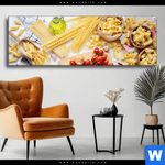 Wechselmotiv Italienische Pasta Vielfalt Panorama Produktvorschau mit dem Bild Italienische Pasta Vielfalt im Format Panorama.