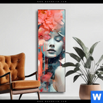 Wechselmotiv Jolanda Frau Mit Blumen Im Haar Schmal Produktvorschau mit dem Bild Jolanda - Frau mit Blumen im Haar im Format Schmal.