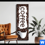 Wechselmotiv Kaffeegenuss Aus Besten Bohnen Schmal Produktvorschau mit dem Bild Kaffeegenuss aus besten Bohnen im Format Schmal.
