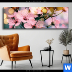 Wechselmotiv Kirschblueten Im Fruehlingslicht Panorama Produktvorschau mit dem Bild Kirschblüten im Frühlingslicht im Format Panorama.