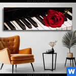 Wechselmotiv Klavier Rose Panorama Produktvorschau mit dem Bild Klavier & Rose im Format Panorama.